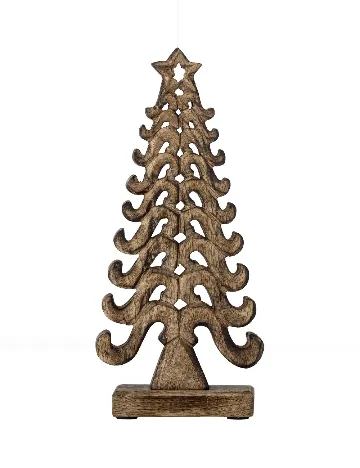 Brad decorativ din lemn de mango sculptat manual Bloomingville, maro