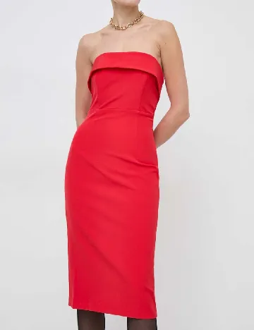 Rochie medie Bardot, rosu