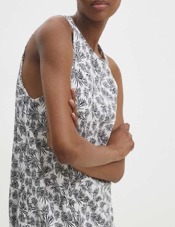 Rochie lunga Answear LAB, alb/negru