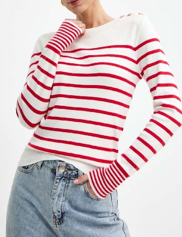 Bluza Morgan de toi, alb/rosu