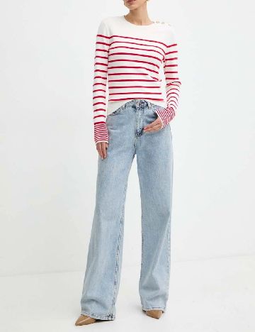 Bluza Morgan de toi, alb/rosu