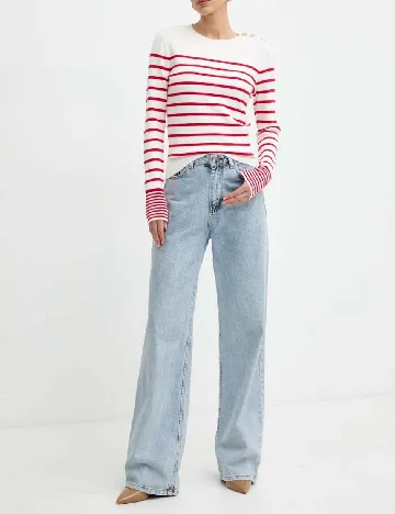 Bluza Morgan de toi, alb/rosu