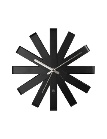 Ceas metalic de perete Ribbon, negru