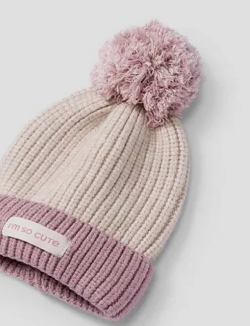 Set caciula si fular Mayoral, roz/crem