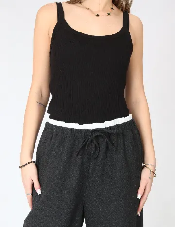 Pantaloni Oui, gri inchis