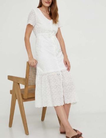 Rochie medie Answear LAB, alb
