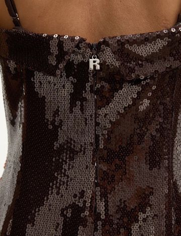 Rochie lunga Rotate, maro