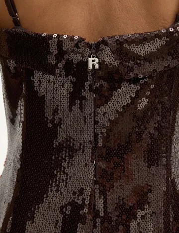 Rochie lunga Rotate, maro