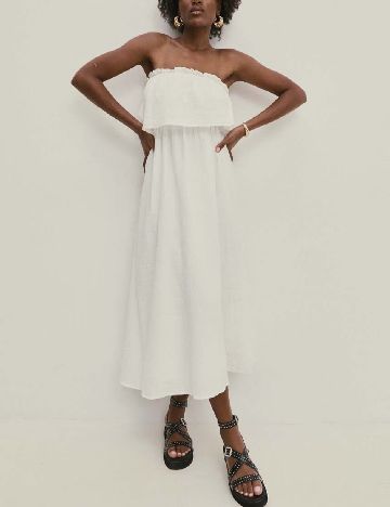 Rochie medie Answear LAB, alb