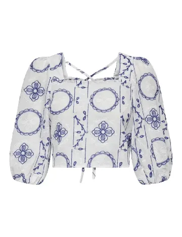 Bluza Only, alb/albastru