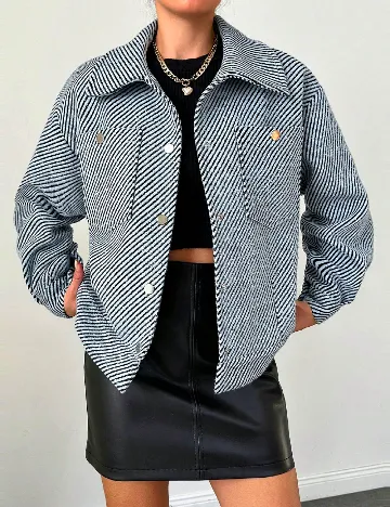 Jacheta SHEIN, albastru/negru