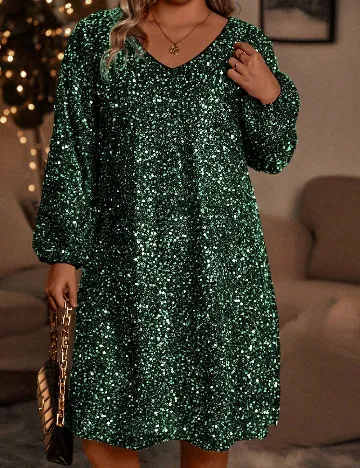 Rochie scurta SHEIN CURVE, verde