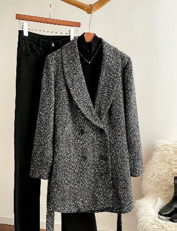 Palton SHEIN CURVE, gri