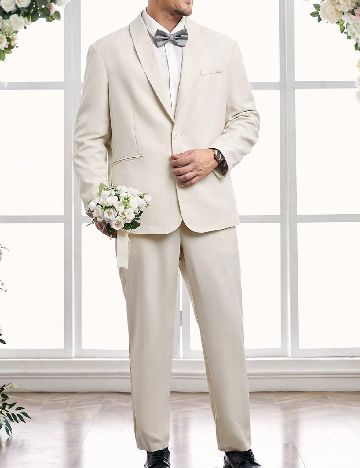 Costum SHEIN Plus Size Men, crem