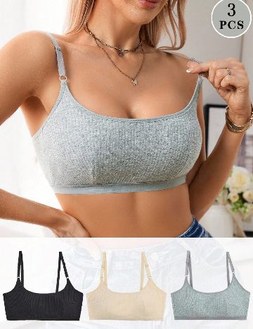 Set bustiere 3 perechi SHEIN, mix culori