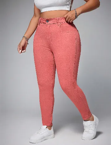 Blugi SHEIN CURVE, roz