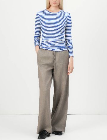 Bluza Jacqueline de Yong, albastru/alb