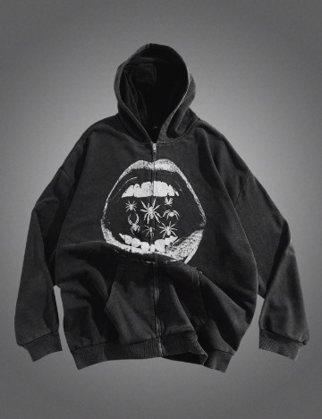 Hanorac SHEIN Plus Size Men, gri inchis