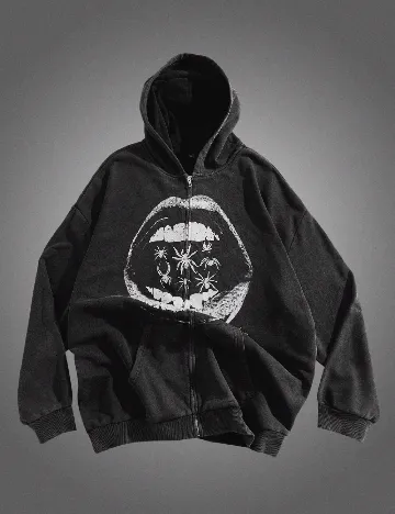 Hanorac SHEIN Plus Size Men, gri inchis