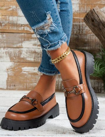 Mocasini SHEIN, maro