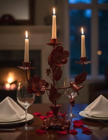 Suport lumanare Present Time, visiniu