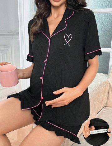 Pijama SHEIN Maternity, negru