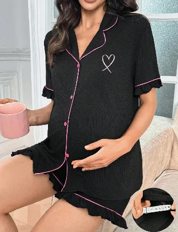 Pijama SHEIN Maternity, negru