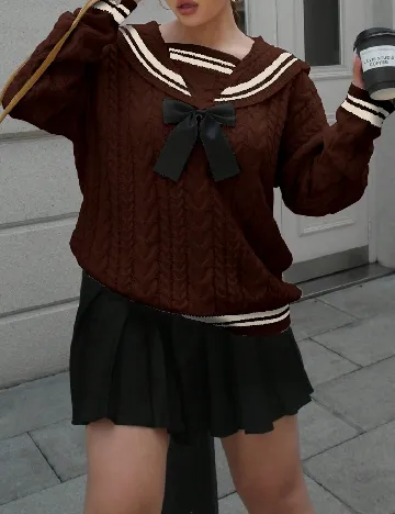 Pulover SHEIN CURVE, maro