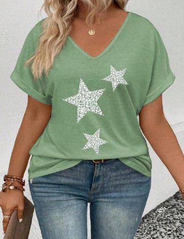 Tricou SHEIN CURVE, verde