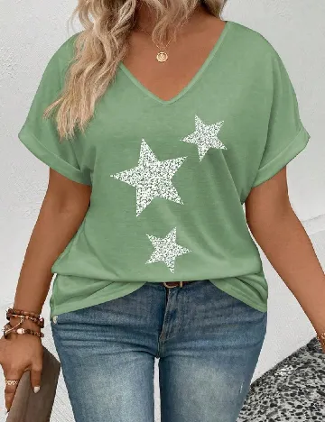 Tricou SHEIN CURVE, verde