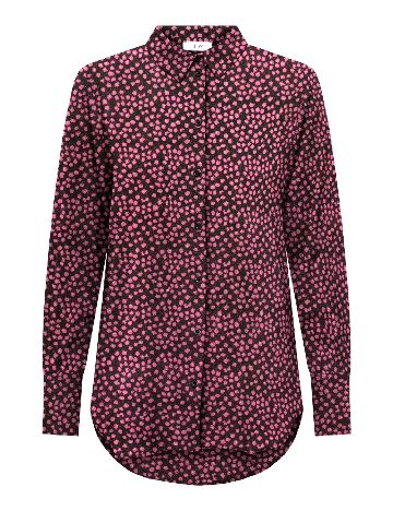 Camasa Oversize Jacqueline de Yong, negru/roz