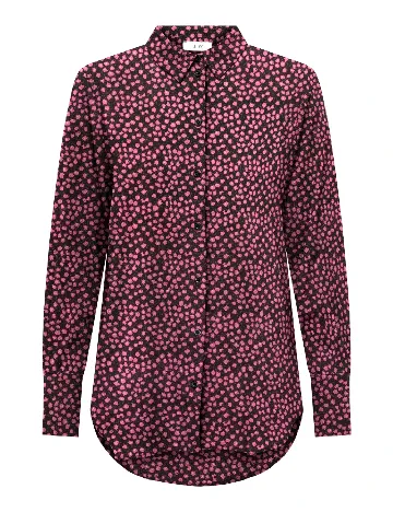 Camasa Oversize Jacqueline de Yong, negru/roz