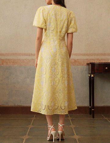 Rochie medie Anewsta, galben