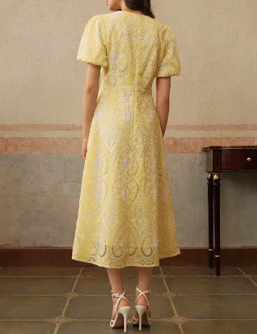 Rochie medie Anewsta, galben