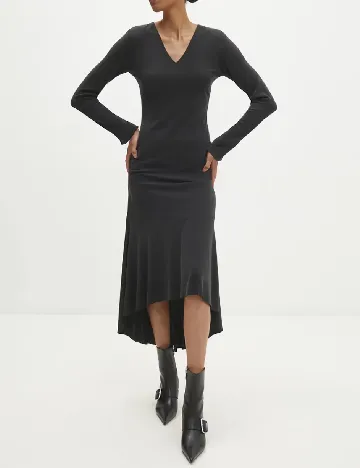 Rochie medie Answear LAB, gri inchis