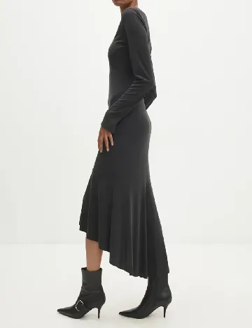 Rochie medie Answear LAB, gri inchis