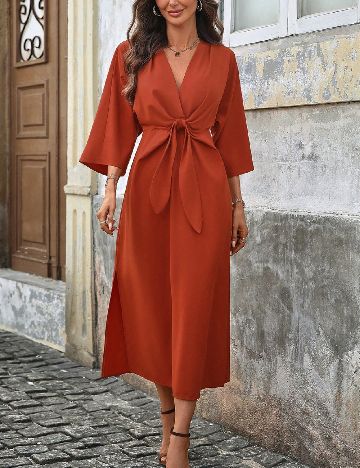 Rochie medie SHEIN, caramiziu