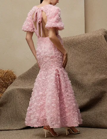 Rochie lunga Anewsta, roz