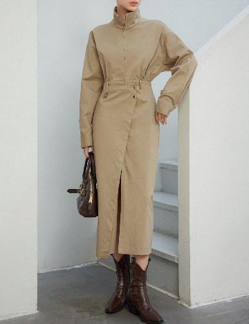 Rochie medie Dazy, maro