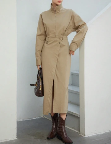 Rochie medie Dazy, maro