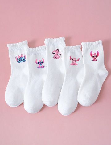 Set sosete 5 perechi Shein Kids, alb