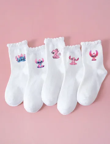 Set sosete 5 perechi Shein Kids, alb