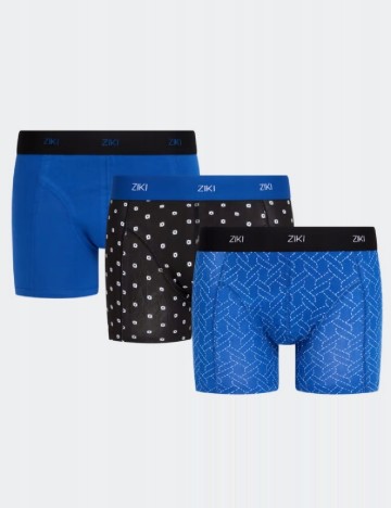 Set Boxeri 3 perechi Ziki, albastru