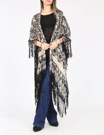 Esarfa Bershka, bej/negru