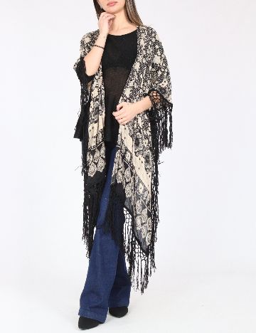 Esarfa Bershka, bej/negru