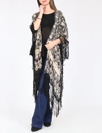 Esarfa Bershka, bej/negru