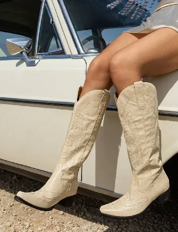 Cizme SHEIN, crem