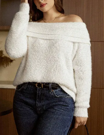 Bluza SHEIN CURVE, alb