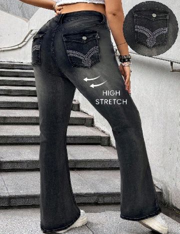 Blugi SHEIN CURVE, gri inchis