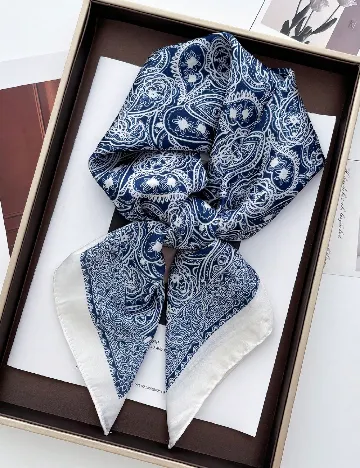 Esarfa SHEIN, alb/albastru